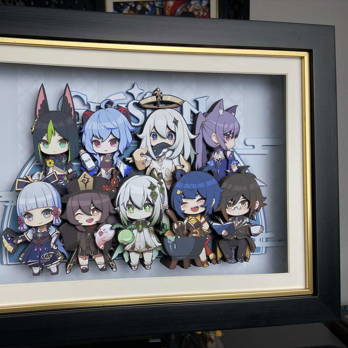 3D Paper Art Frame - Genshin Impact #1 - eulique shop