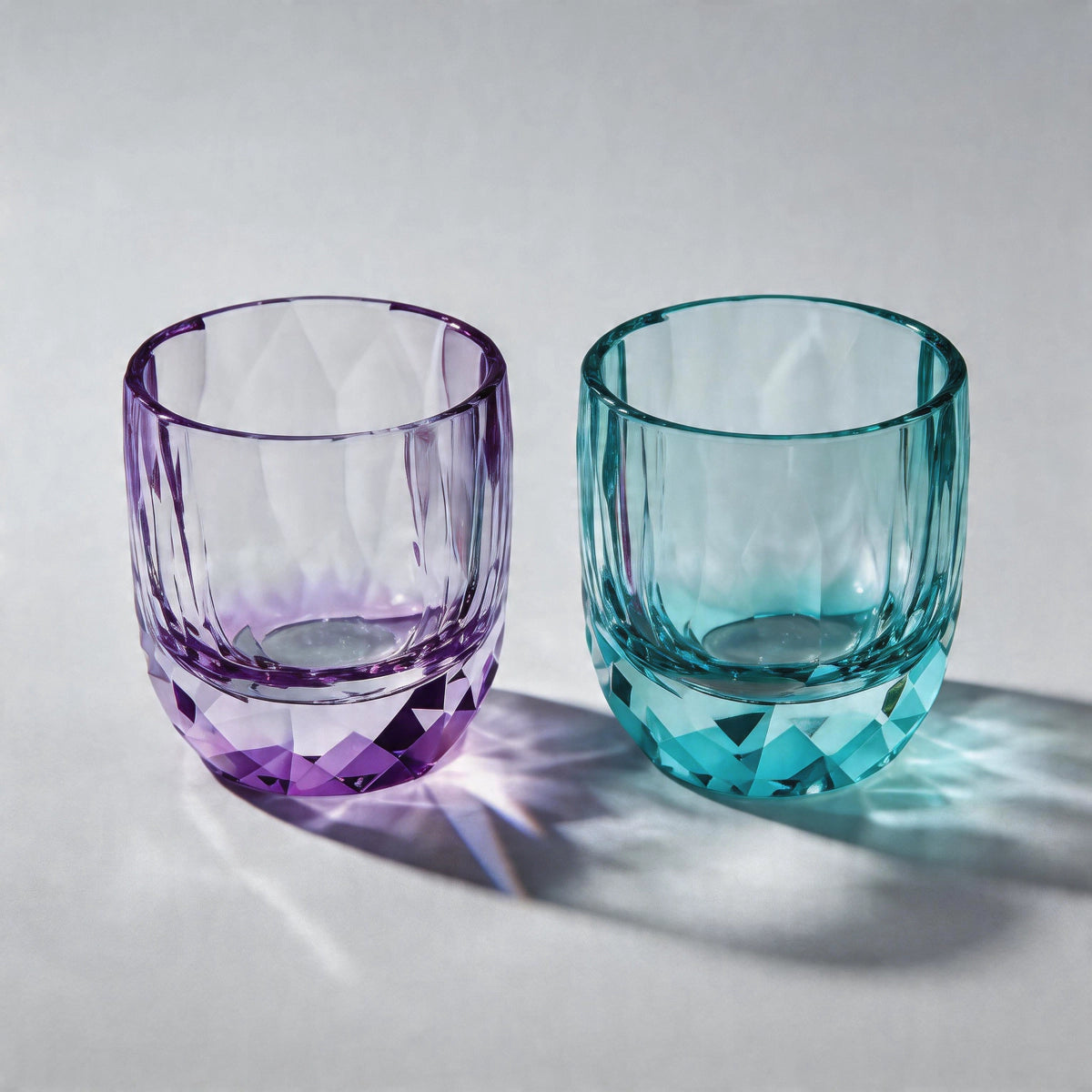 Colored Crystal Whiskey Glass – Hand-Cut Old Fashioned Tumbler