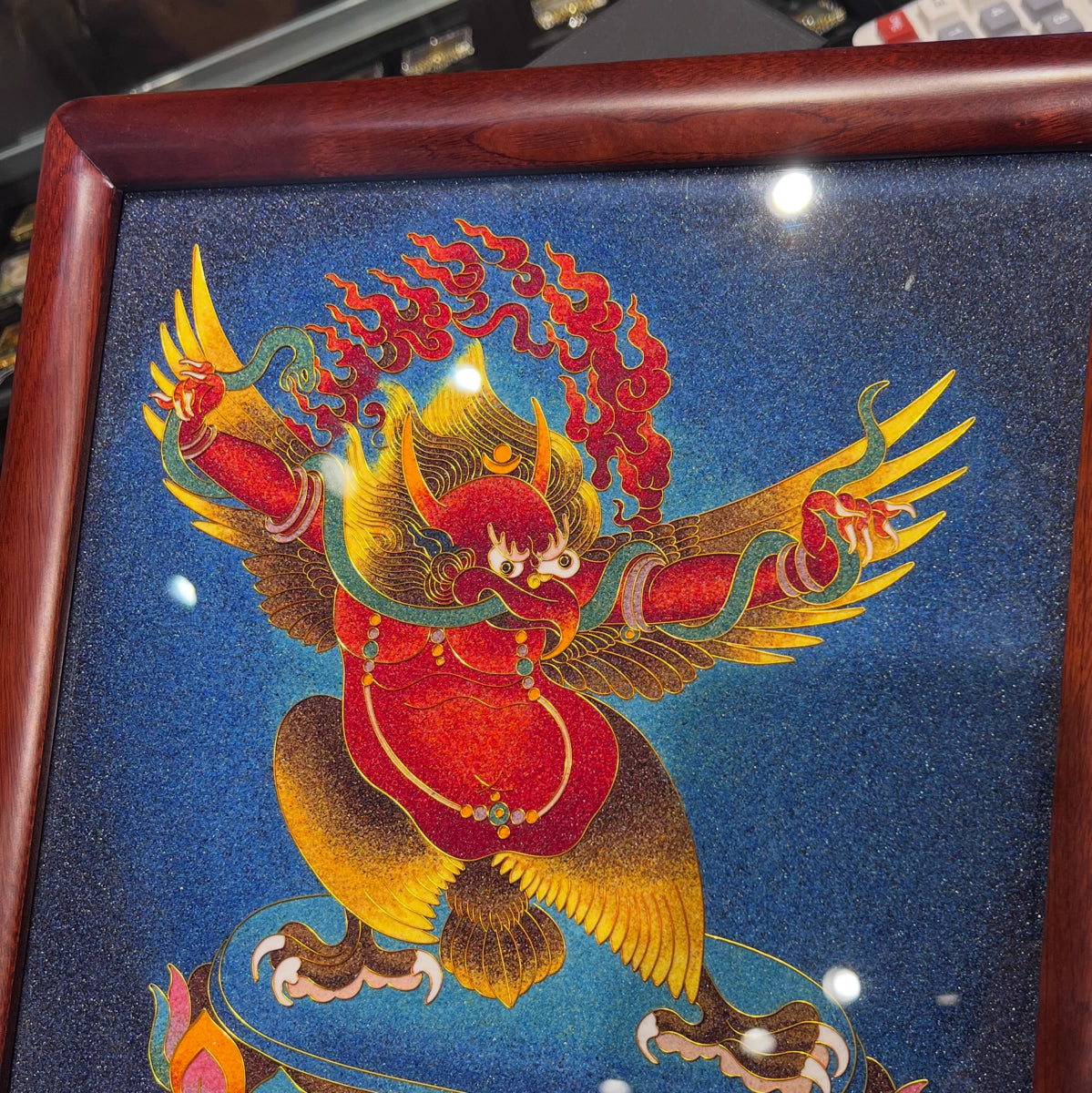 Red Garuda - Handcrafted Cloisonné Art