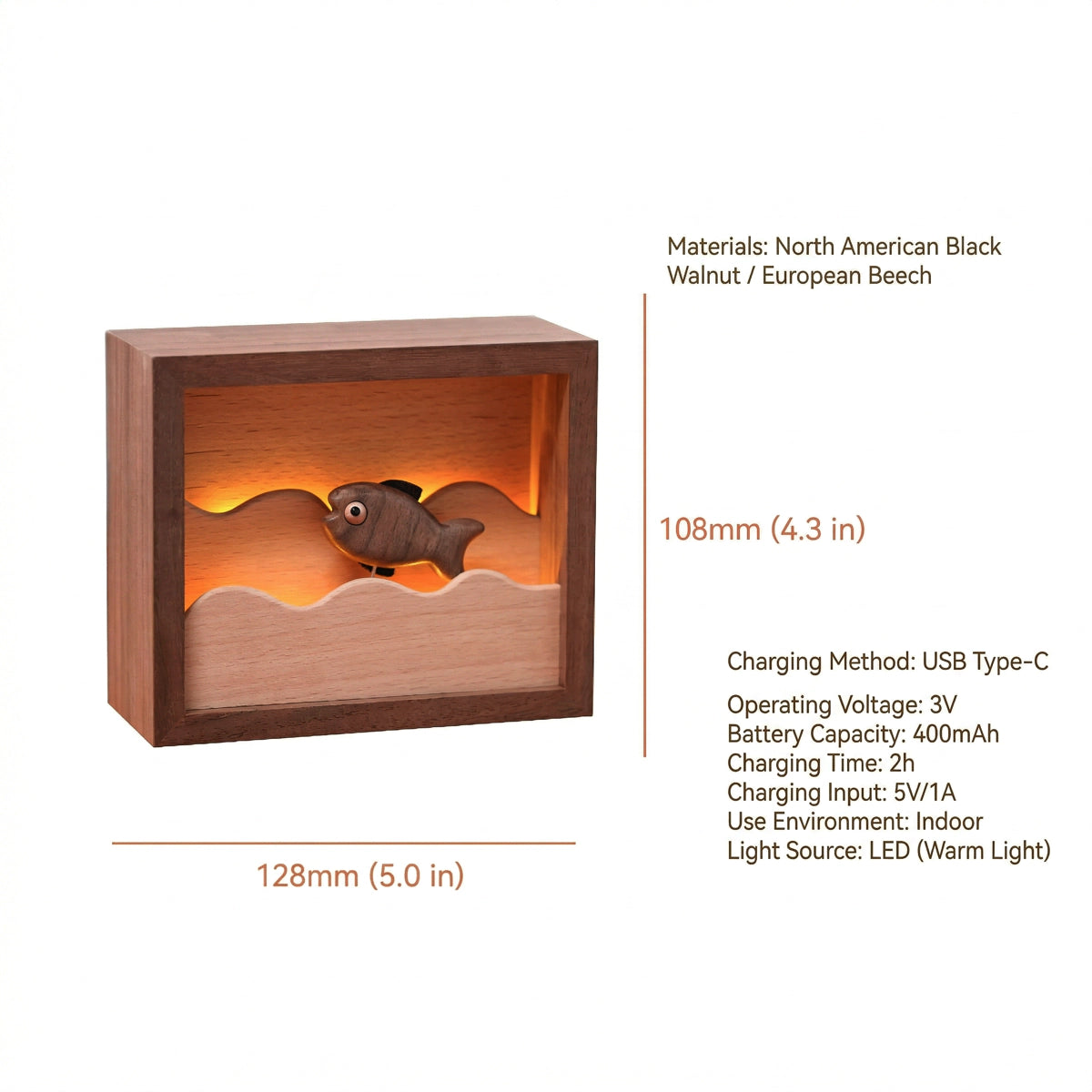 Handcrafted Wood Light Box - Fisher's Dream