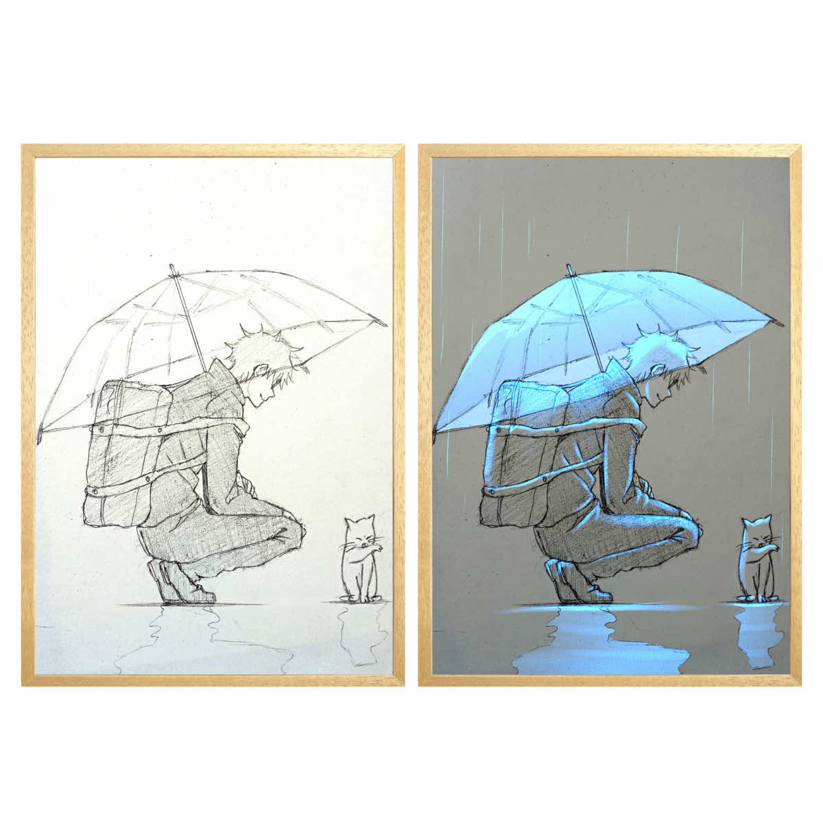 GlowFrame: Glow Art Series - Gojo and Cat - eulique shop