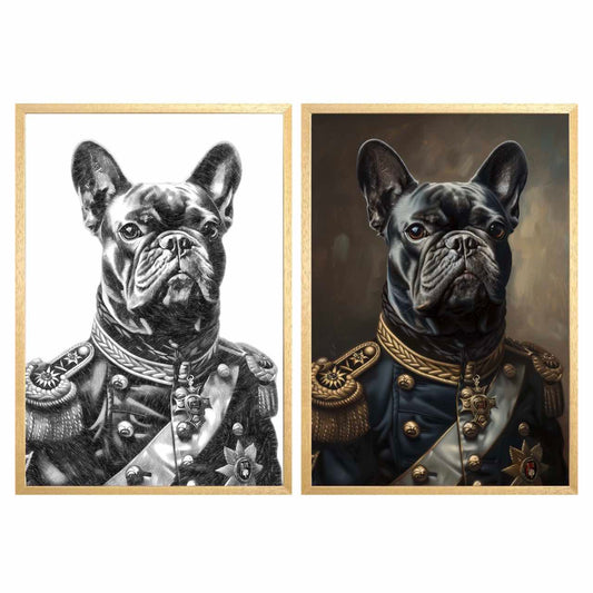 Custom Renaissance Pet Portrait GlowFrame - The General