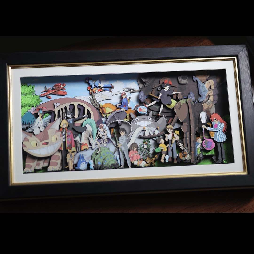 3D Paper Art Frame - Miyazaki's World - eulique shop