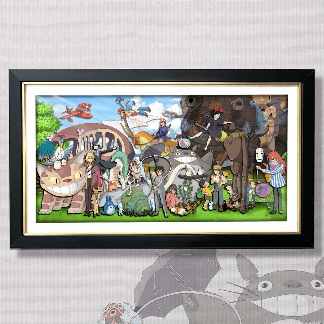 3D Paper Art Frame - Miyazaki's World - eulique shop