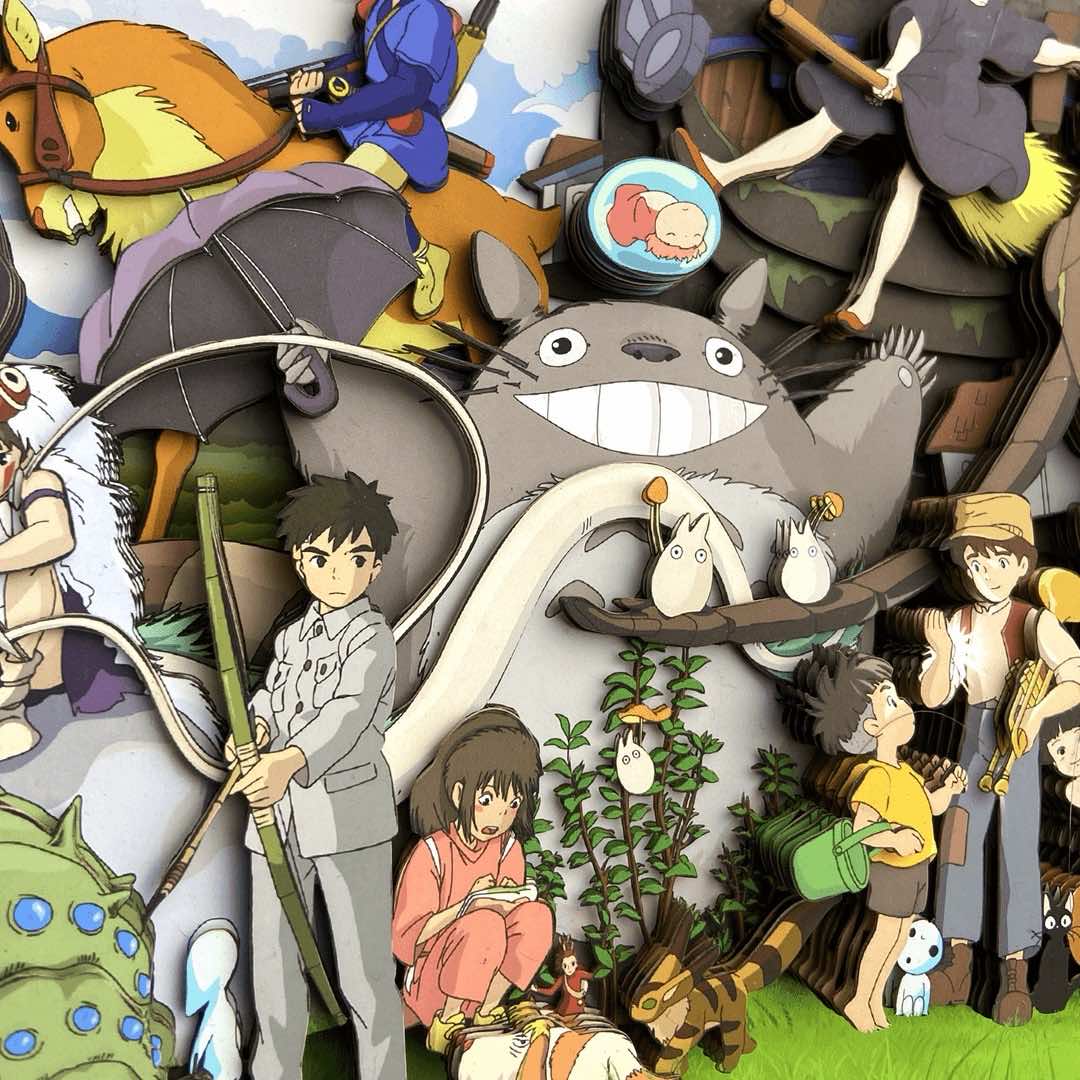 3D Paper Art Frame - Miyazaki's World