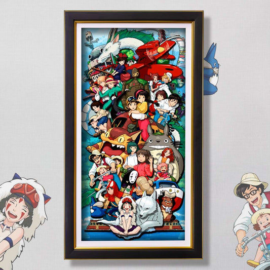 3D Paper Art Frame - Miyazaki's World #2