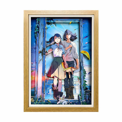 3D Paper Art Frame -Suzume and Souta