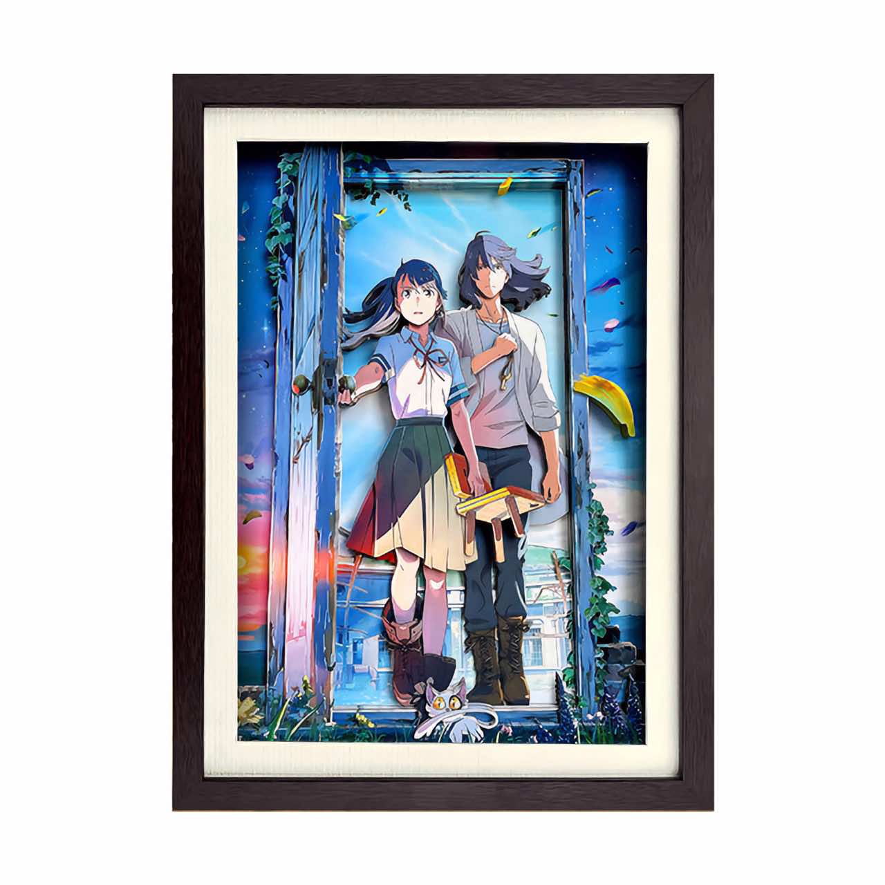 3D Paper Art Frame -Suzume and Souta