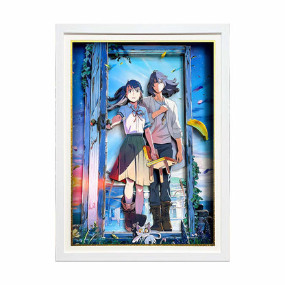 3D Paper Art Frame -Suzume and Souta