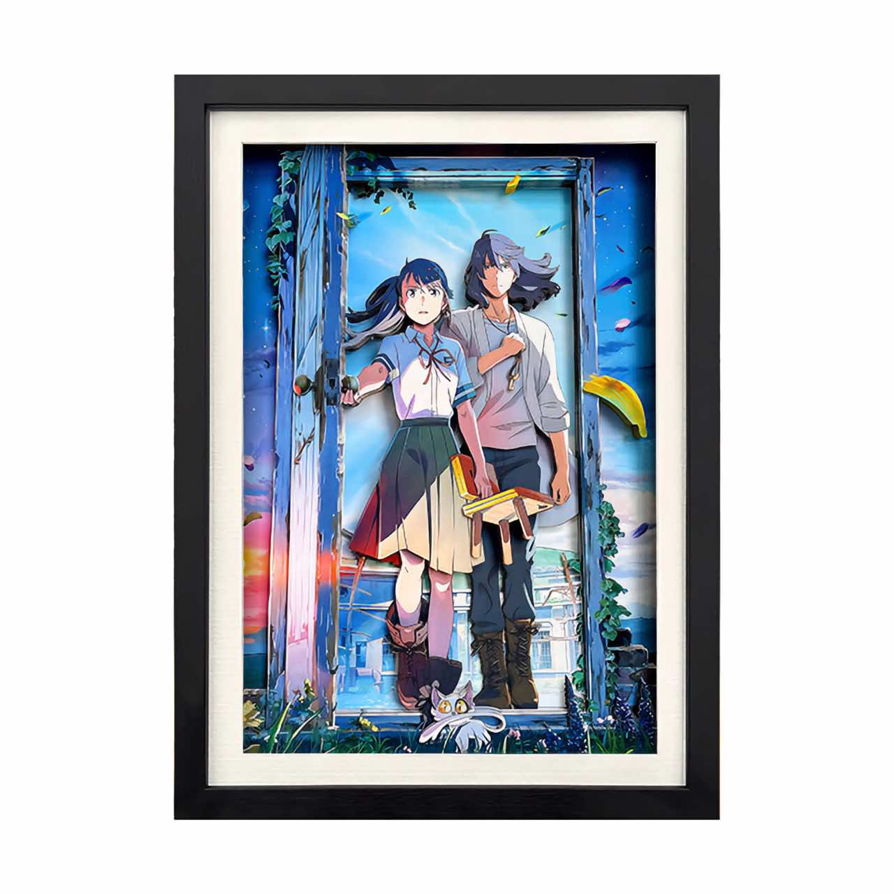 3D Paper Art Frame -Suzume and Souta