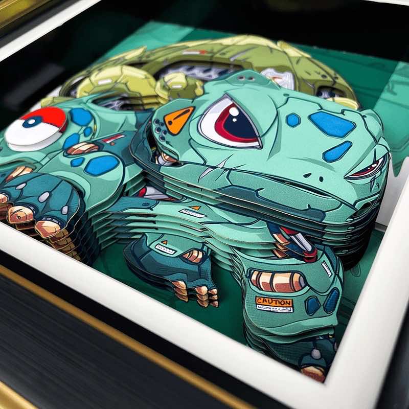 3D Paper Art Frame - Bulbasaur