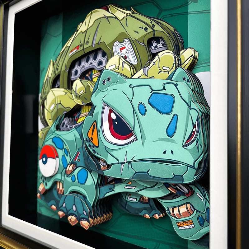 3D Paper Art Frame - Bulbasaur