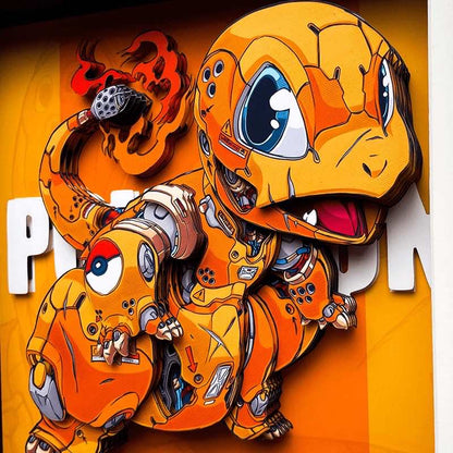 3D Paper Art Frame - Charmander - eulique shop