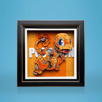 3D Paper Art Frame - Charmander - eulique shop