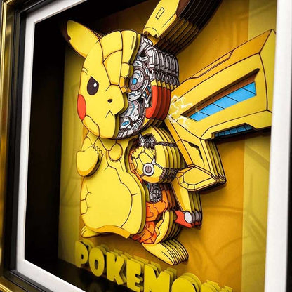 3D Paper Art Frame - Pikachu #1 - eulique shop