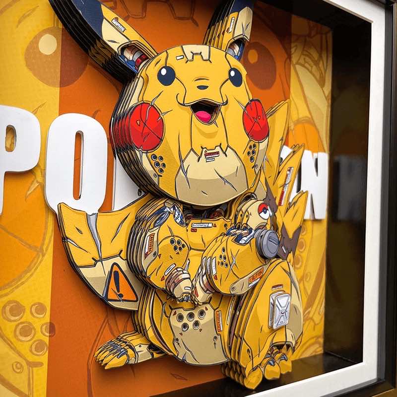 3D Paper Art Frame - Pikachu #2 - eulique shop