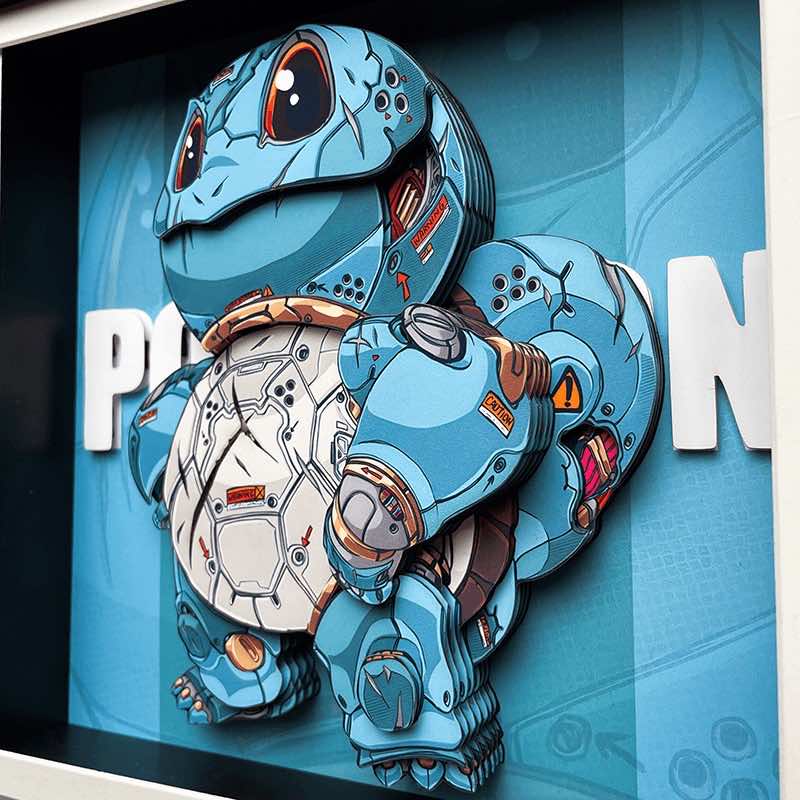 3D Paper Art Frame - Squirtle #1 - eulique shop