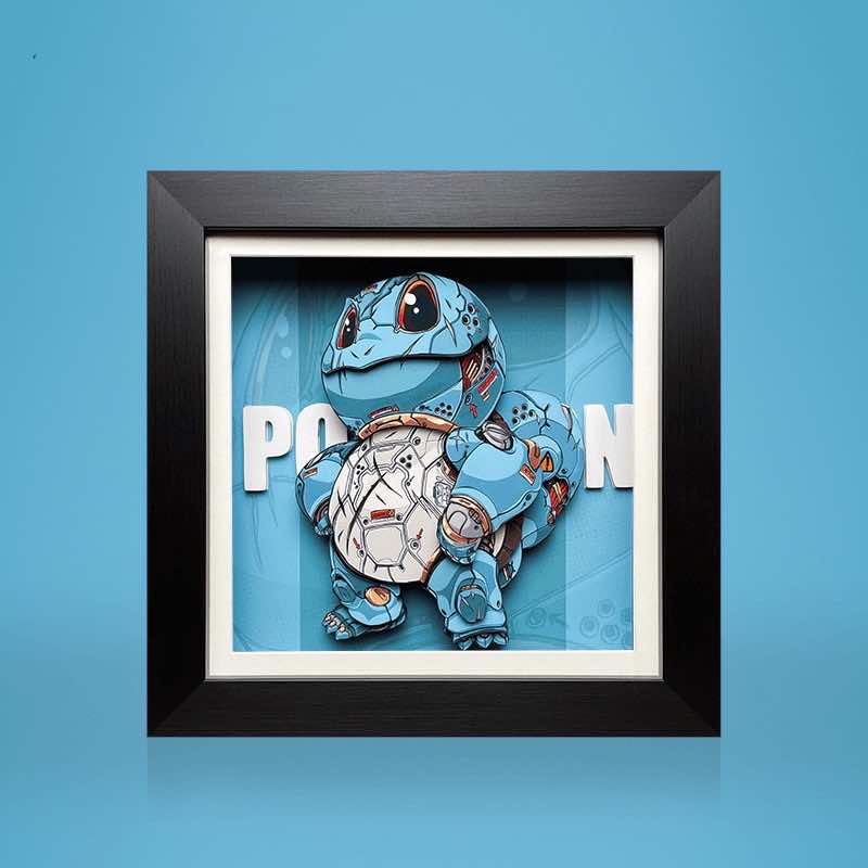 3D Paper Art Frame - Squirtle #1 - eulique shop