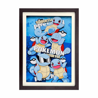 3D Paper Art Frame - Squirtle #2 - eulique shop