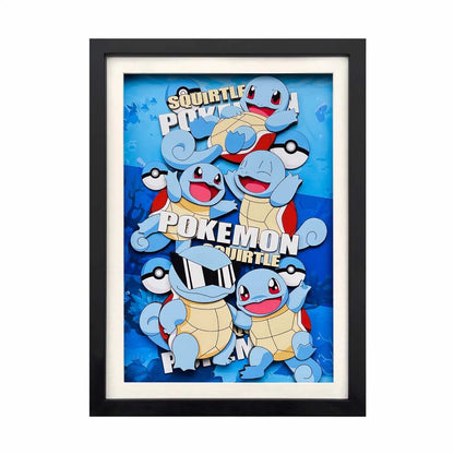 3D Paper Art Frame - Squirtle #2 - eulique shop