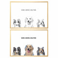 Custom Modern Pet Portrait GlowFrame - 3 Pets - eulique shop