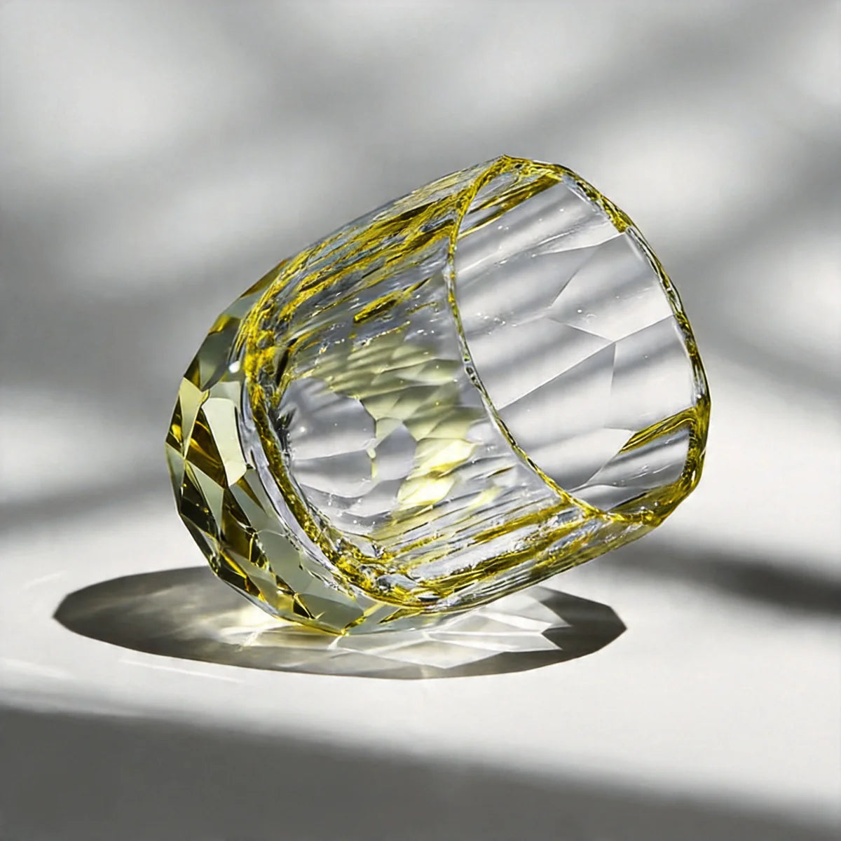Colored Crystal Whiskey Glass – Hand-Cut Old Fashioned Tumbler