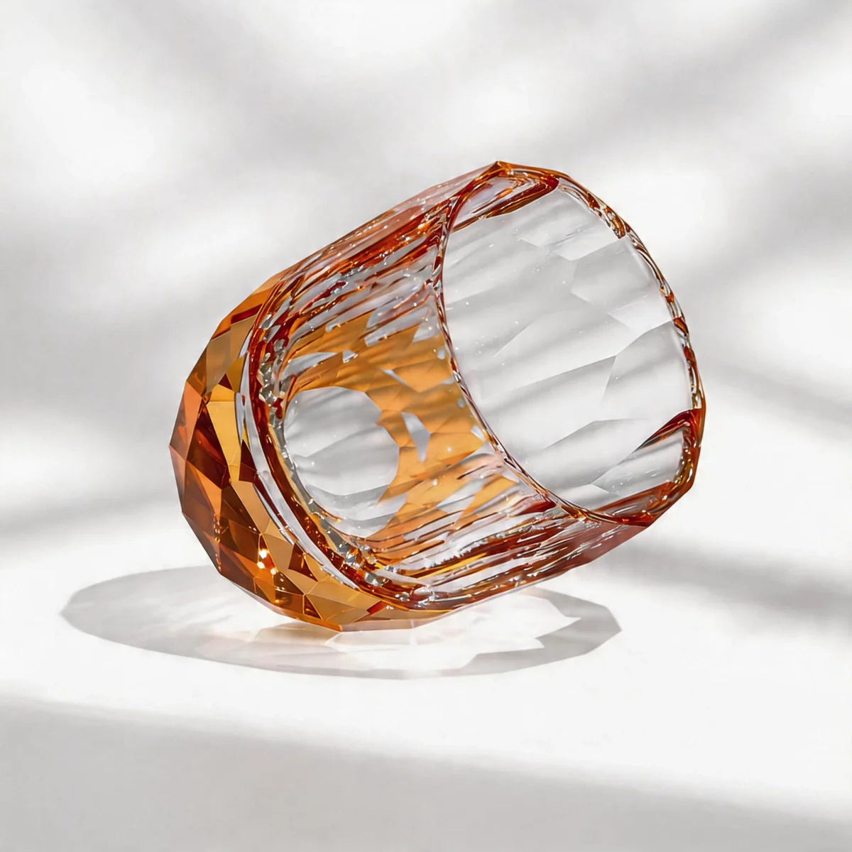 Colored Crystal Whiskey Glass – Hand-Cut Old Fashioned Tumbler