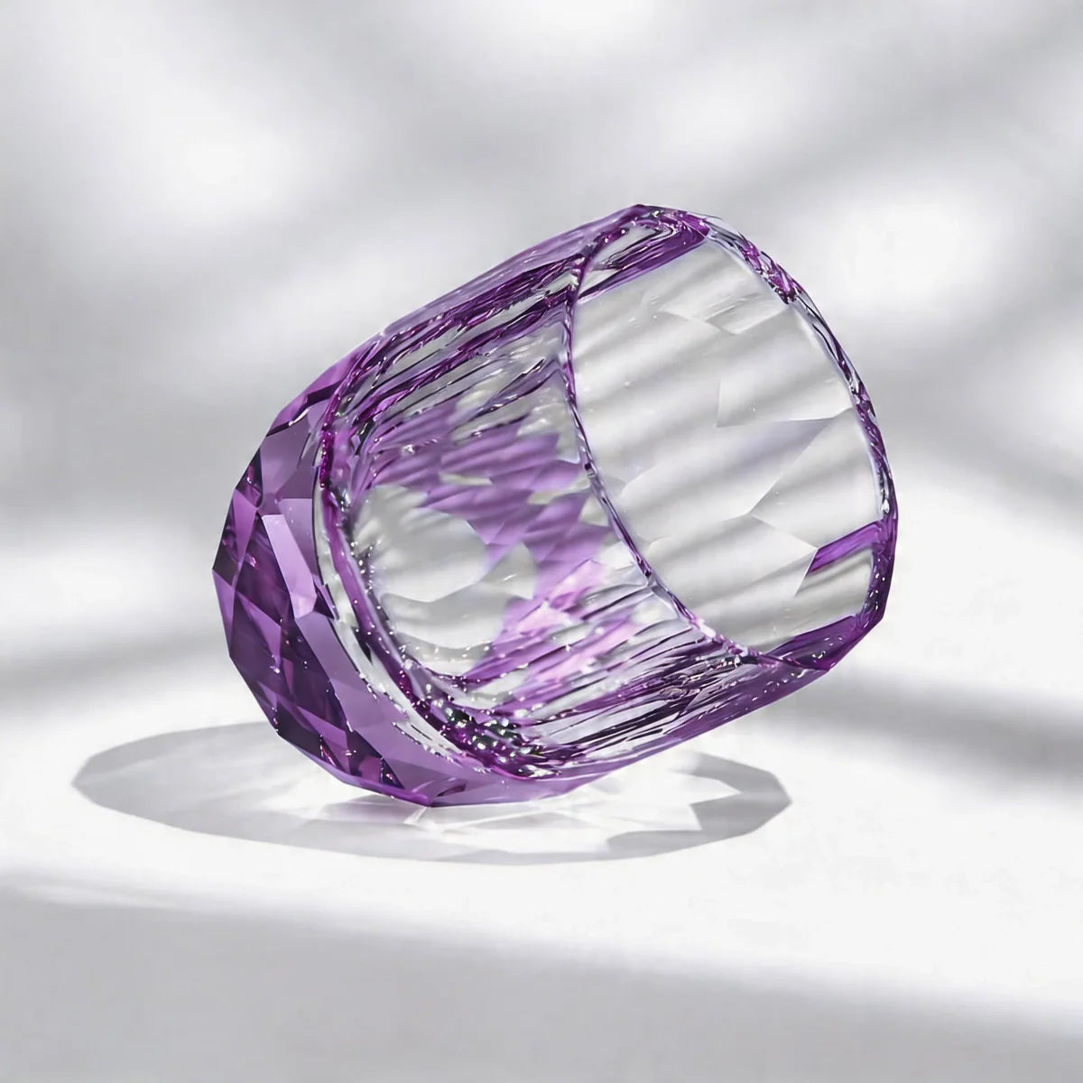 Colored Crystal Whiskey Glass – Hand-Cut Old Fashioned Tumbler