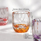 Colored Crystal Whiskey Glass – Hand-Cut Old Fashioned Tumbler