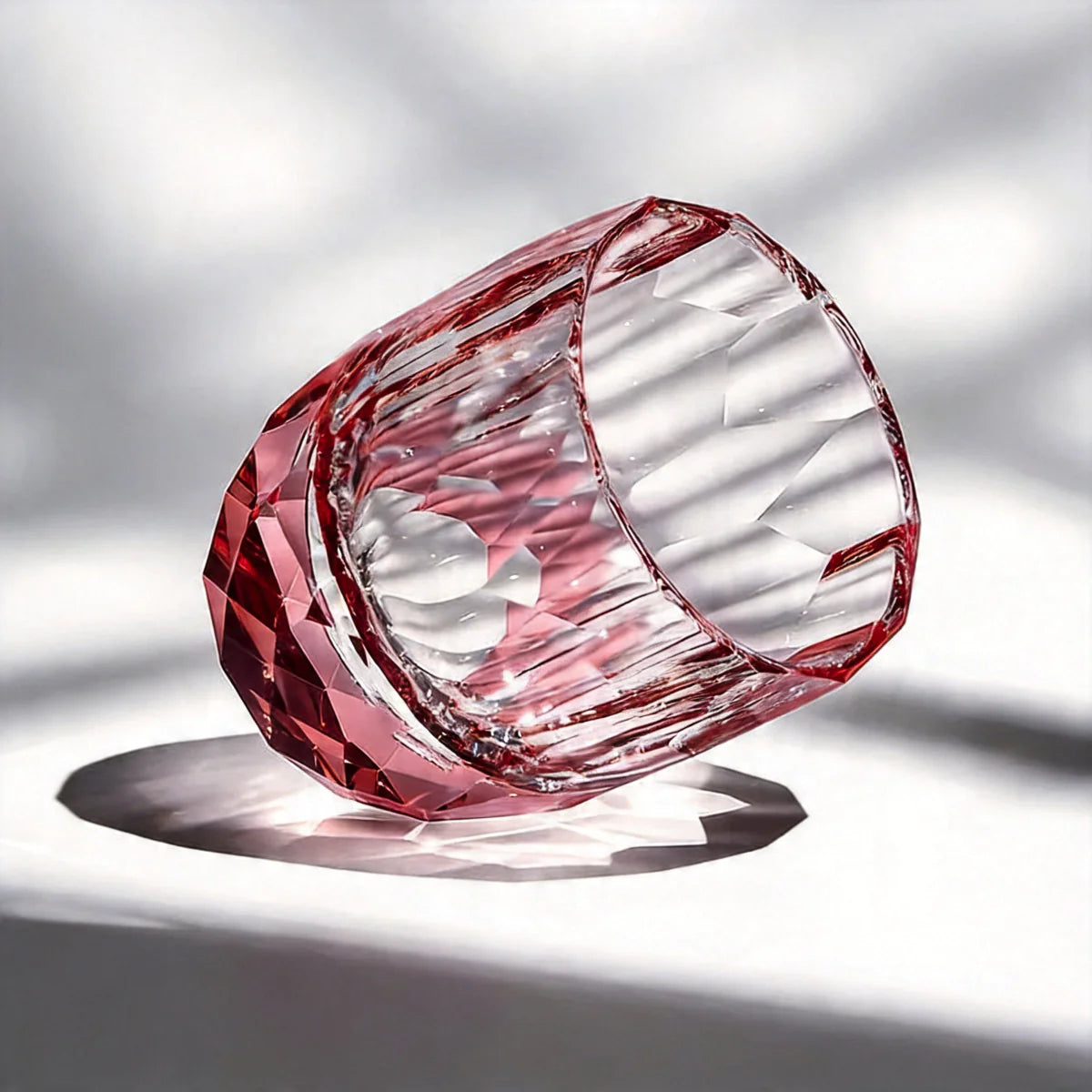 Colored Crystal Whiskey Glass – Hand-Cut Old Fashioned Tumbler