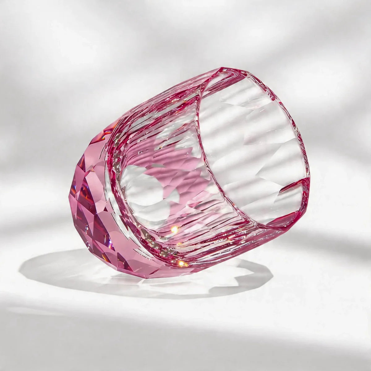 Colored Crystal Whiskey Glass – Hand-Cut Old Fashioned Tumbler