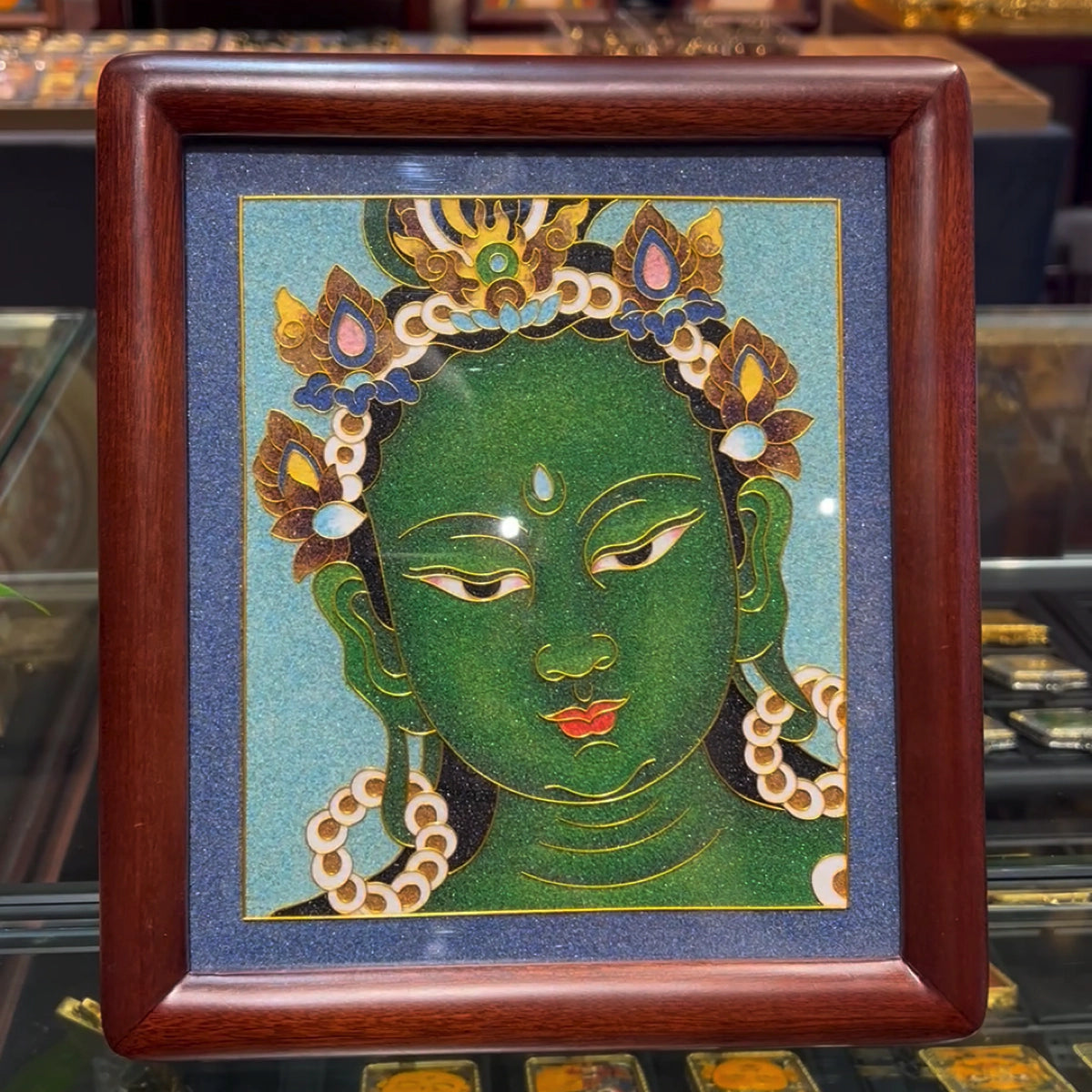 Green Tara - Handcrafted Cloisonné Art