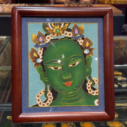 Green Tara - Handcrafted Cloisonné Art