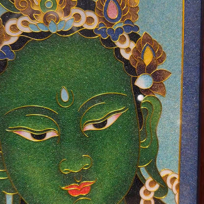 Green Tara - Handcrafted Cloisonné Art