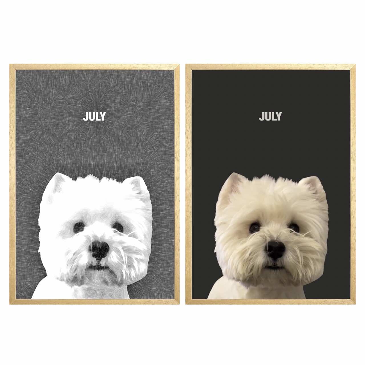 Custom Modern Pet Portrait GlowFrame - 1 Pet - eulique shop