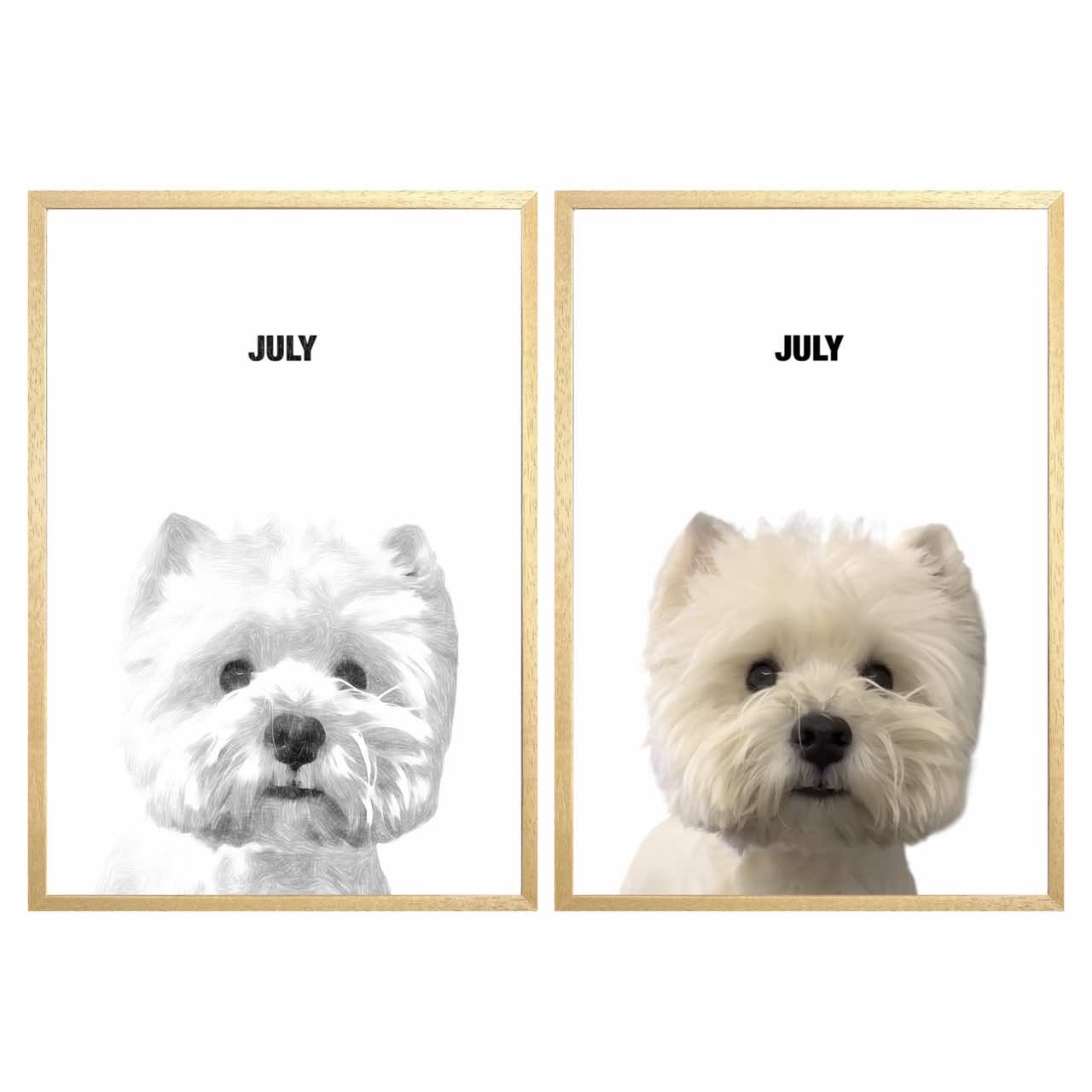 Custom Modern Pet Portrait GlowFrame - 1 Pet - eulique shop