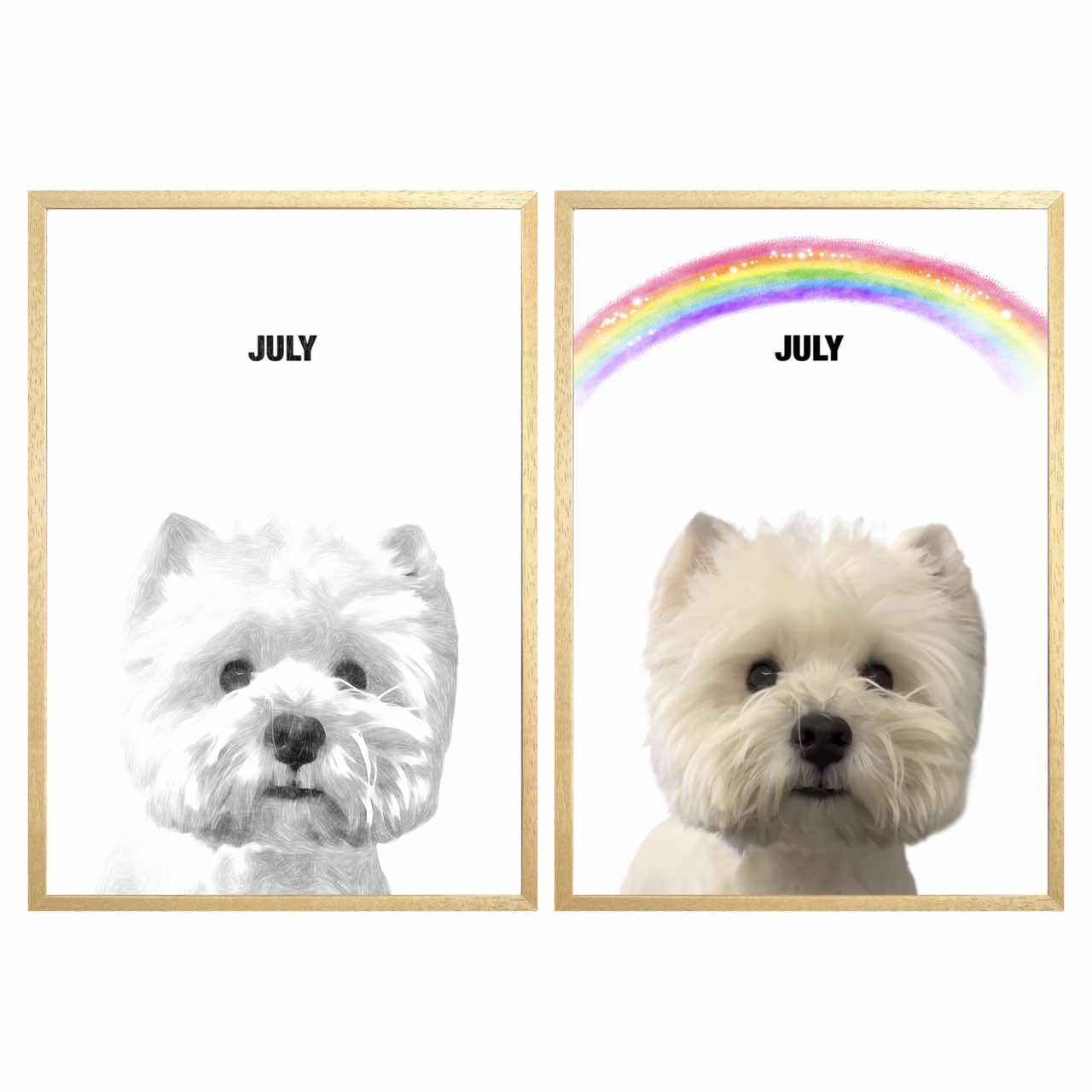 Custom Modern Pet Portrait GlowFrame - 1 Pet - eulique shop