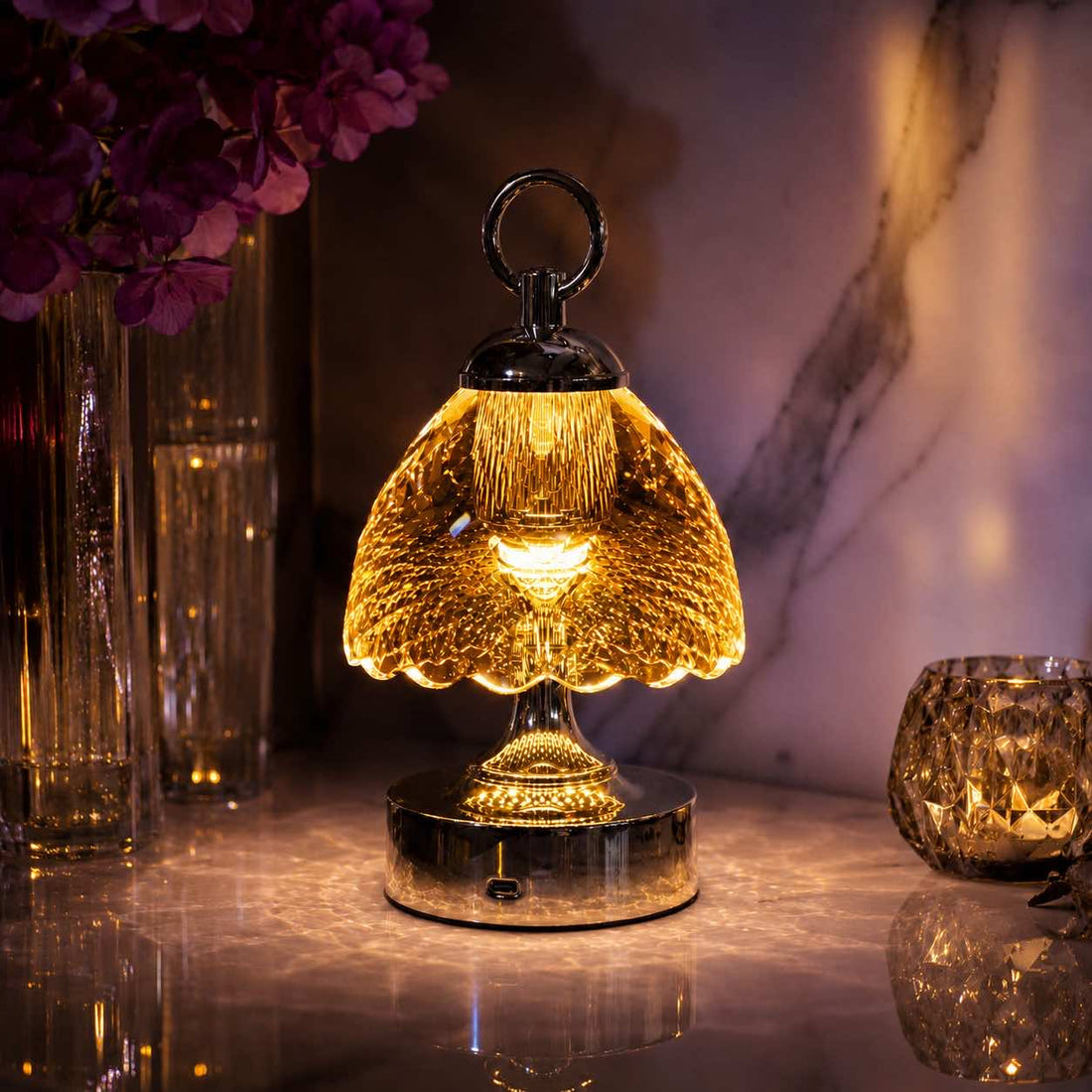 Lumaire™ Crystal Ambiance Lamp - Gold