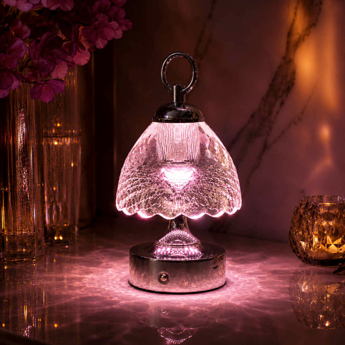 Lumaire™ Crystal Ambiance Lamp - Blush Pink