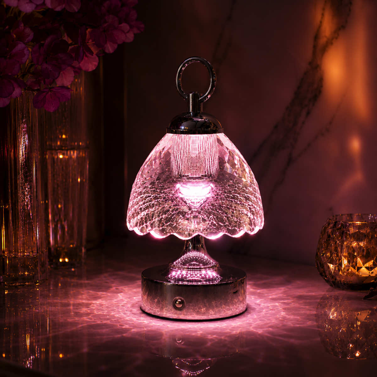 Lumaire™ Crystal Ambiance Lamp - Blush Pink