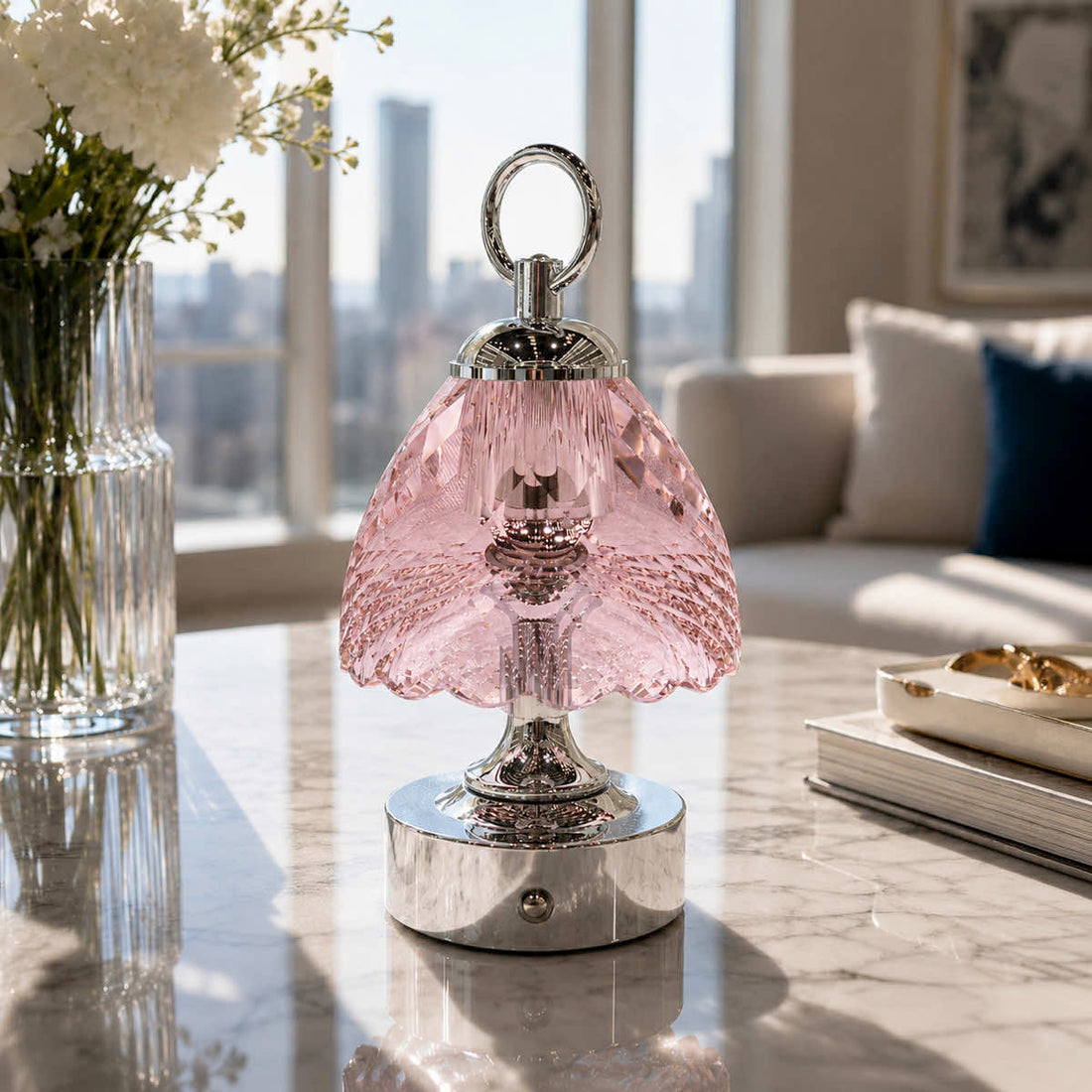 Lumaire™ Crystal Ambiance Lamp - Blush Pink