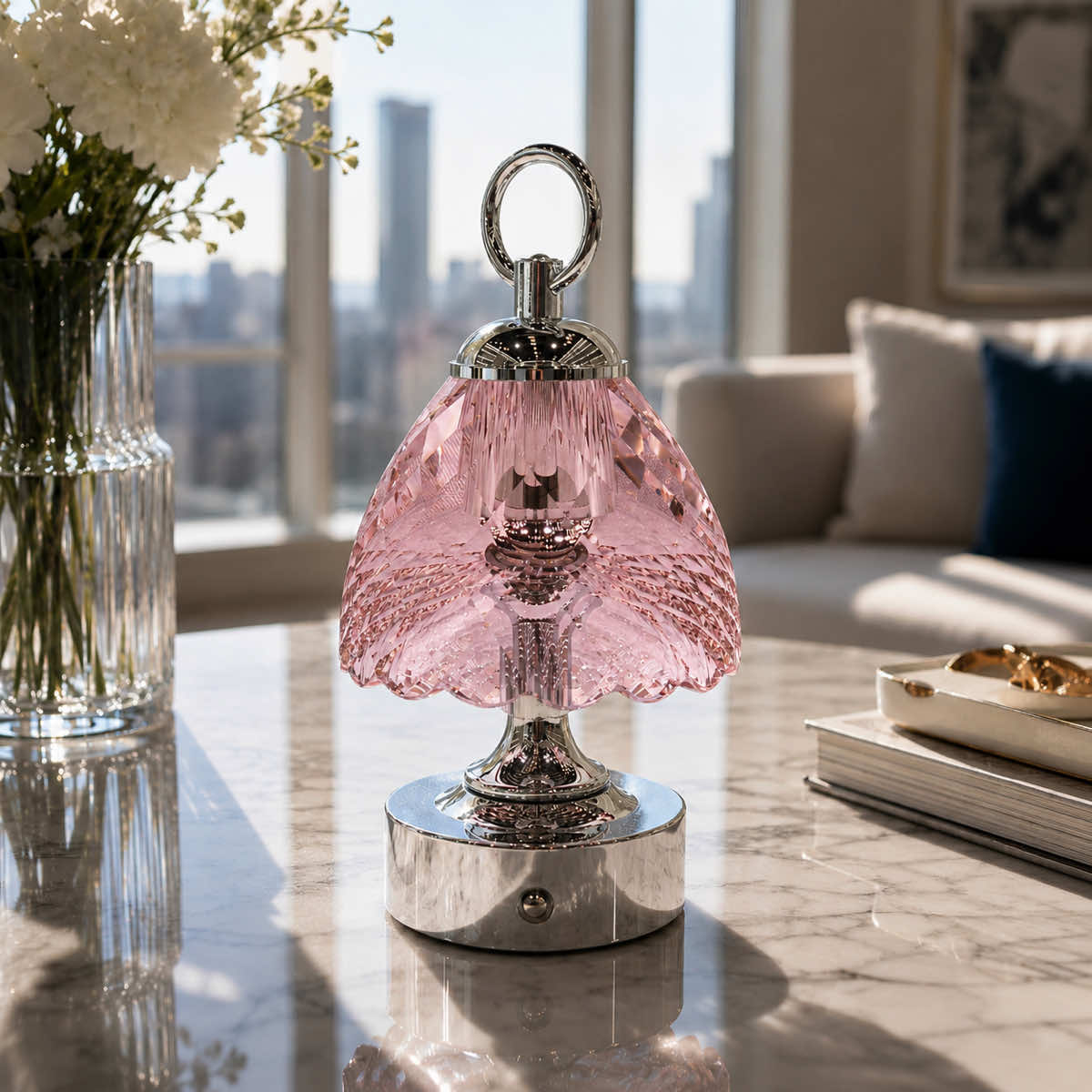 Lumaire™ Crystal Ambiance Lamp - Blush Pink