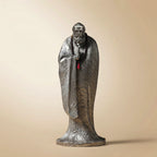 Zen Sage Bodhidharma Meditation Statue – White Copper Zen Desk Sculpture