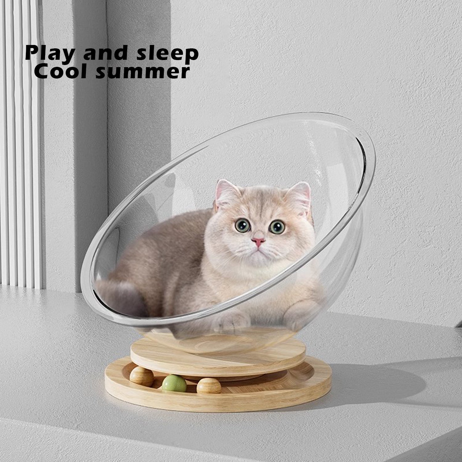 Space Capsule Cat Bed Transparent Cat House - eulique shop