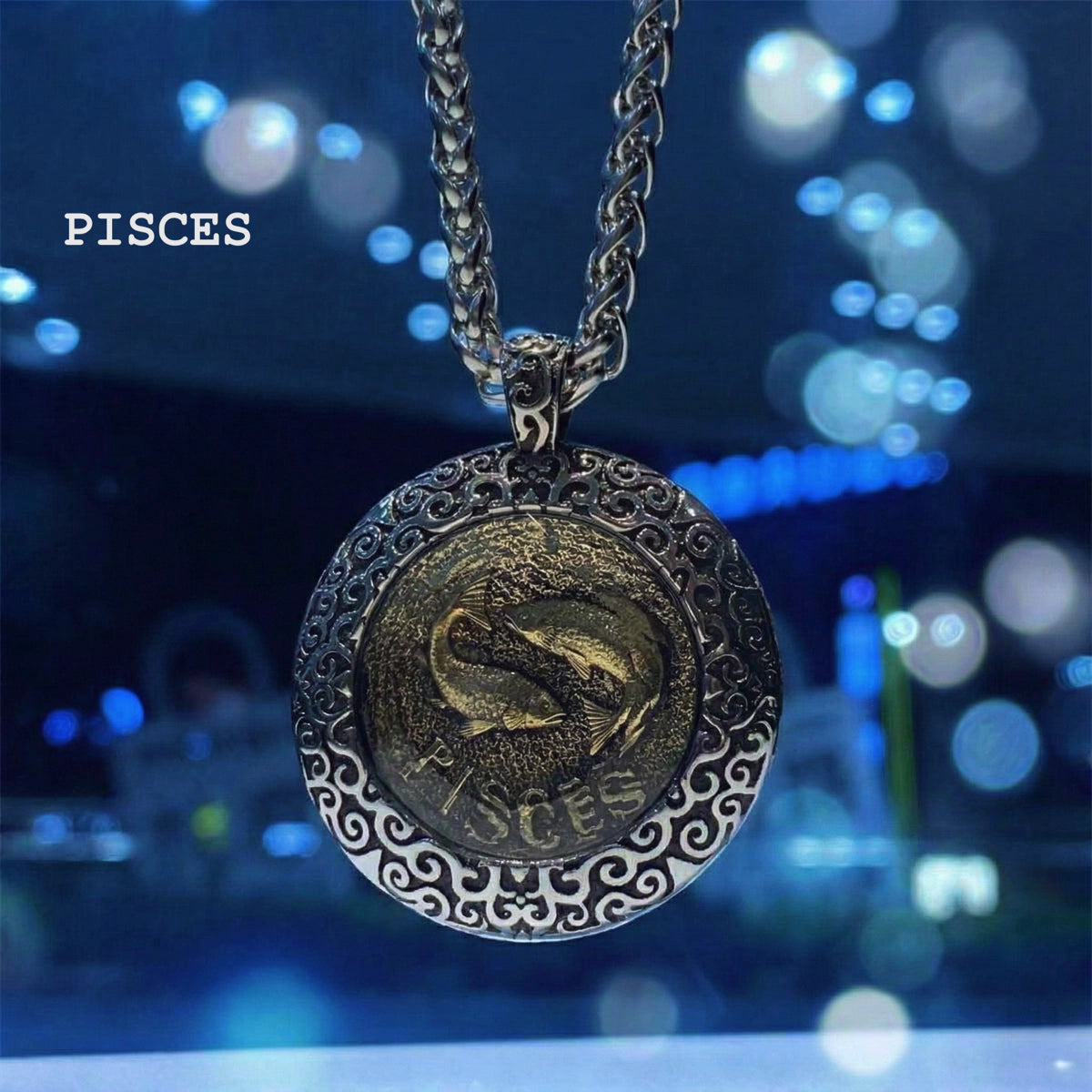 Celestial Coin: Vintage Unisex Zodiac Medallion with Protective Crystal Glass