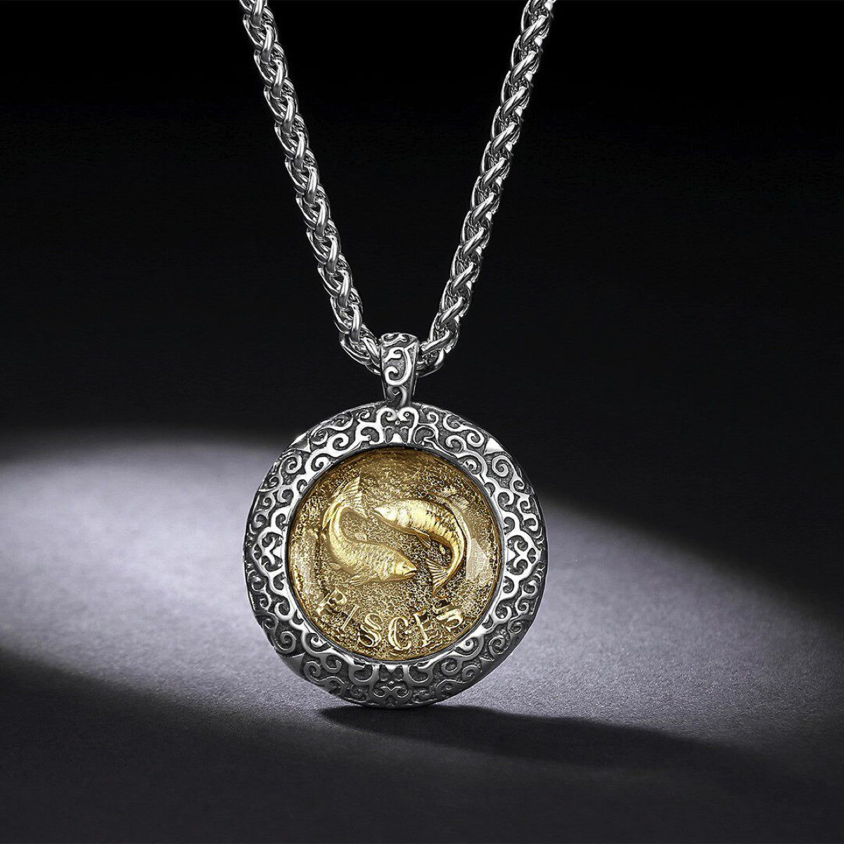 Celestial Coin: Vintage Unisex Zodiac Medallion with Protective Crystal Glass