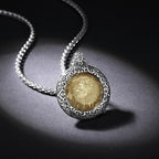 Celestial Coin: Vintage Unisex Zodiac Medallion with Protective Crystal Glass