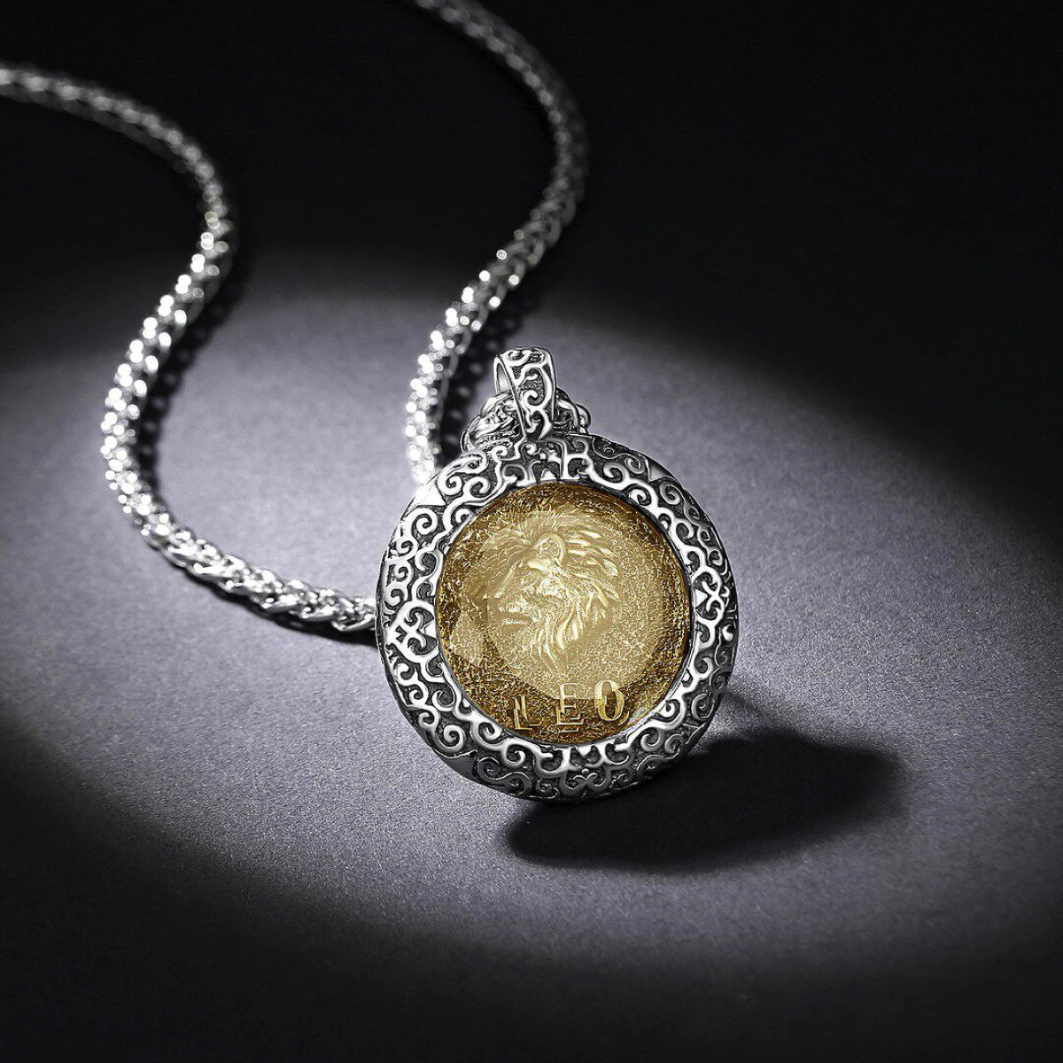 Celestial Coin: Vintage Unisex Zodiac Medallion with Protective Crystal Glass