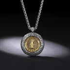 Celestial Coin: Vintage Unisex Zodiac Medallion with Protective Crystal Glass