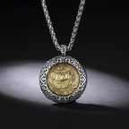 Celestial Coin: Vintage Unisex Zodiac Medallion with Protective Crystal Glass